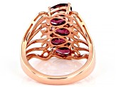 Raspberry Rhodolite 18k Rose Gold Over Sterling Silver 5-Stone Ring 2.38ctw