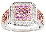 Pink Sapphire Rhodium and 18k Rose Gold Over Sterling Silver Ring 2.15ctw