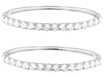 White Lab-Grown Diamond 14k Yellow Gold Over Sterling Silver Flex Bangle Bracelet 3.00ctw F-G/VS-SI