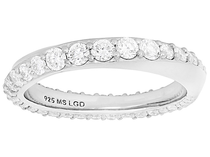 White Lab-Grown Diamond H SI Rhodium Over Sterling Silver Ring 1.24ctw