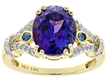Picture of Blue Tanzanite 14k Yellow Gold Ring 3.95ctw