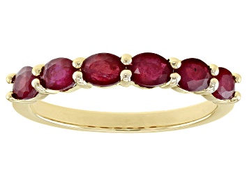 Picture of Red Mahaleo® Ruby 10K Yellow Gold Band Ring 1.25ctw