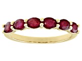 Red Mahaleo® Ruby 10K Yellow Gold Band Ring 1.25ctw