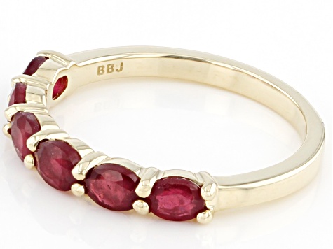 Red Mahaleo® Ruby 10K Yellow Gold Band Ring 1.25ctw