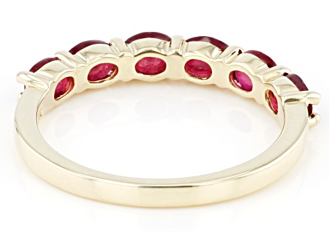 Red Mahaleo® Ruby 10K Yellow Gold Band Ring 1.25ctw