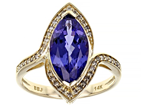 Blue Tanzanite 14K Yellow Gold Ring 2.57ctw