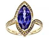Blue Tanzanite 14K Yellow Gold Ring 2.57ctw