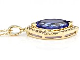 Blue Tanzanite 14k Yellow Gold Pendant with Chain 2.52ctw