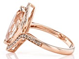 Pink Morganite with Champagne Diamonds 14K Rose Gold Ring 2.42ctw