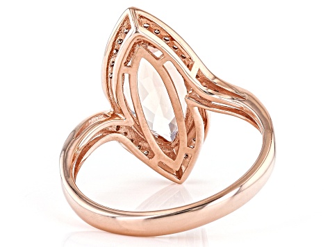 Pink Morganite with Champagne Diamonds 14K Rose Gold Ring 2.42ctw