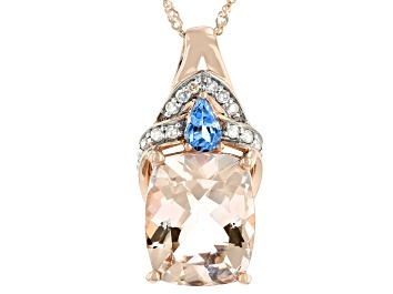 Picture of Pink Cor-de-Rosa Morganite 10K Rose Gold Pendant With Chain 4.07ctw