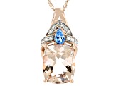 Pink Cor-de-Rosa Morganite 10K Rose Gold Pendant With Chain 4.07ctw