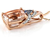 Pink Cor-de-Rosa Morganite 10K Rose Gold Pendant With Chain 4.07ctw