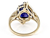 Mahaleo® Blue Sapphire With White Diamond Accent 10K Yellow Gold Ring 5.32ctw