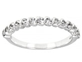 White Zircon Rhodium Over 14K White Gold Band Ring 0.41ctw