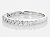White Zircon Rhodium Over 14K White Gold Band Ring 0.41ctw