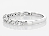 White Zircon Rhodium Over 14K White Gold Band Ring 0.41ctw