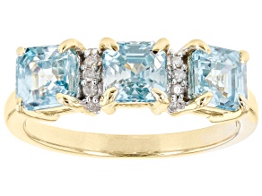 Blue Zircon 10k Yellow Gold Ring 2.61ctw