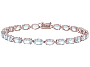 Kristen's Holiday Collection Blue Aquamarine 14k Rose Gold Bracelet 8.16ctw