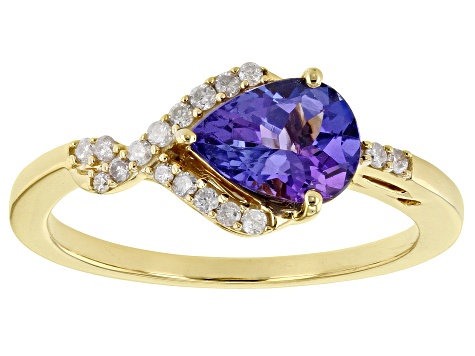 Blue Tanzanite 10k Yellow Gold Ring 1.09ctw