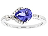 Blue Tanzanite Rhodium Over 10k White Gold Ring 1.09ctw