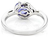 Blue Tanzanite Rhodium Over 10k White Gold Ring 1.09ctw