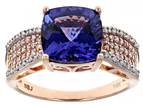 Blue Tanzanite 10K Rose Gold Ring 3.26ctw