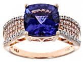 Blue Tanzanite 10K Rose Gold Ring 3.26ctw