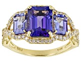 Blue Tanzanite 14K Yellow Gold Ring 3.59ctw