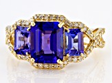 Blue Tanzanite 14K Yellow Gold Ring 3.59ctw