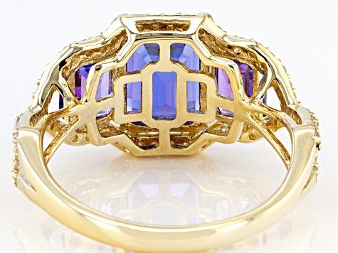 Blue Tanzanite 14K Yellow Gold Ring 3.59ctw