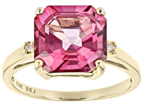 Pink Topaz 10K Yellow Gold Ring 5.55ctw