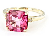 Pink Topaz 10K Yellow Gold Ring 5.55ctw