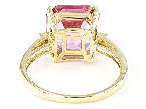 Pink Topaz 10K Yellow Gold Ring 5.55ctw