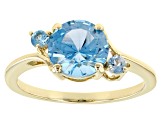 Swiss Blue Topaz 10k Yellow Gold Ring 2.13ctw