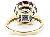 Blue Lab Created Alexandrite 10k Yellow Gold Solitaire Ring 7.00ct