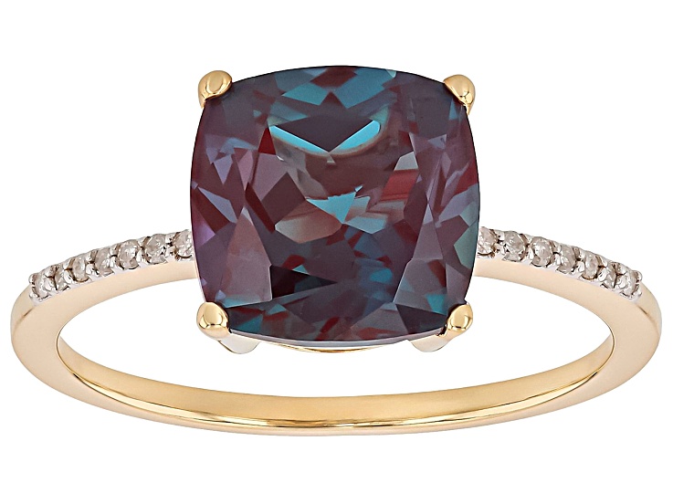 Blue Lab Created Alexandrite 10k Yellow Gold Ring 5.06ctw