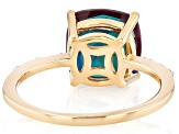 Blue Lab Created Alexandrite 10k Yellow Gold Ring 5.06ctw