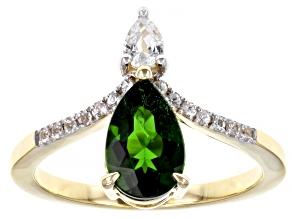 Green Chrome Diopside 10K Yellow Gold Ring 1.34ctw