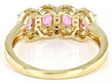 Pink And White Topaz 10K Yellow Gold Ring 1.06ctw