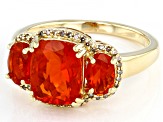 Orange Mexican Fire Opal 14K Yellow Gold Ring  1.68ctw