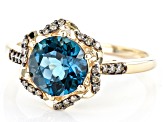 London Blue Topaz 10K Yellow Gold Ring 2.11ctw