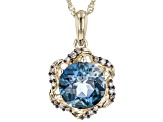 London Blue Topaz 10k Yellow Gold Pendant With Chain 2.07ctw