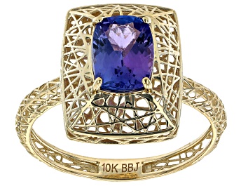 Picture of Blue Tanzanite 10K Yellow Gold Ring 1.14ct