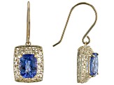 Blue Tanzanite 10k Yellow Gold Earrings 2.60ctw