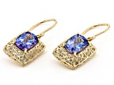 Blue Tanzanite 10k Yellow Gold Earrings 2.60ctw