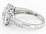 White Cubic Zirconia Platinum Over Sterling Silver Ring 3.62ctw