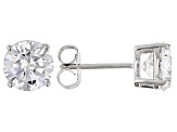 White Cubic Zirconia Rhodium Over Sterling Silver Hoop And Stud Earrings Set 10.00 ctw