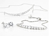 White Cubic Zirconia Rhodium Over Sterling Silver Jewelry Set 13.25ctw