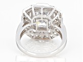 White Cubic Zirconia Rhodium Over Sterling Silver Ring 6.95ctw